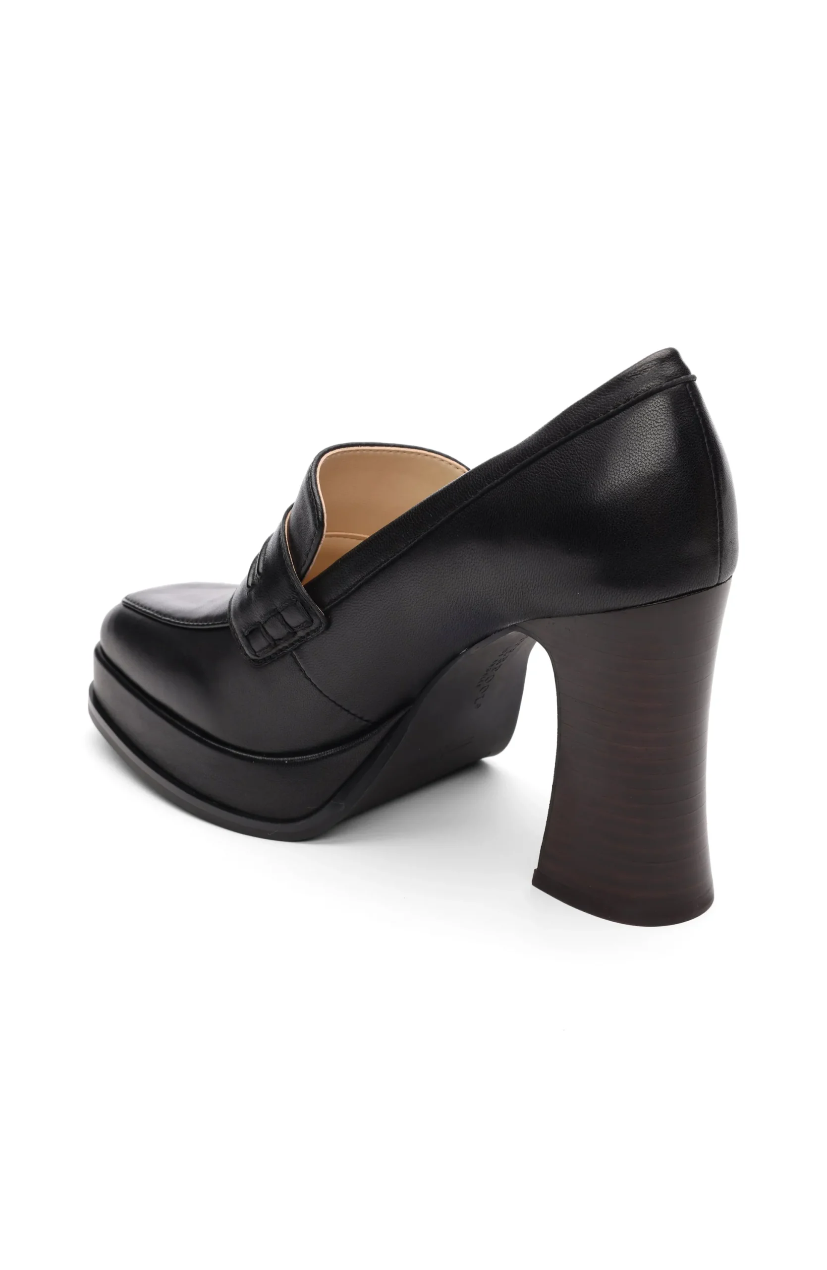Heels|Loafers-Liverpool Los Angeles WESTLAKE LOAFER WITH MID STACK HEEL Black