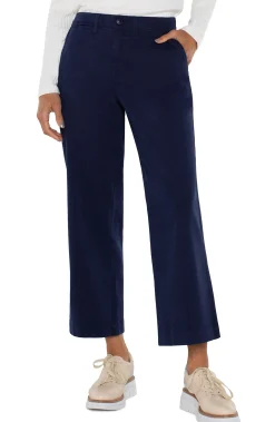 Pants-Liverpool Los Angeles WIDE LEG CROP TROUSER Lapisink