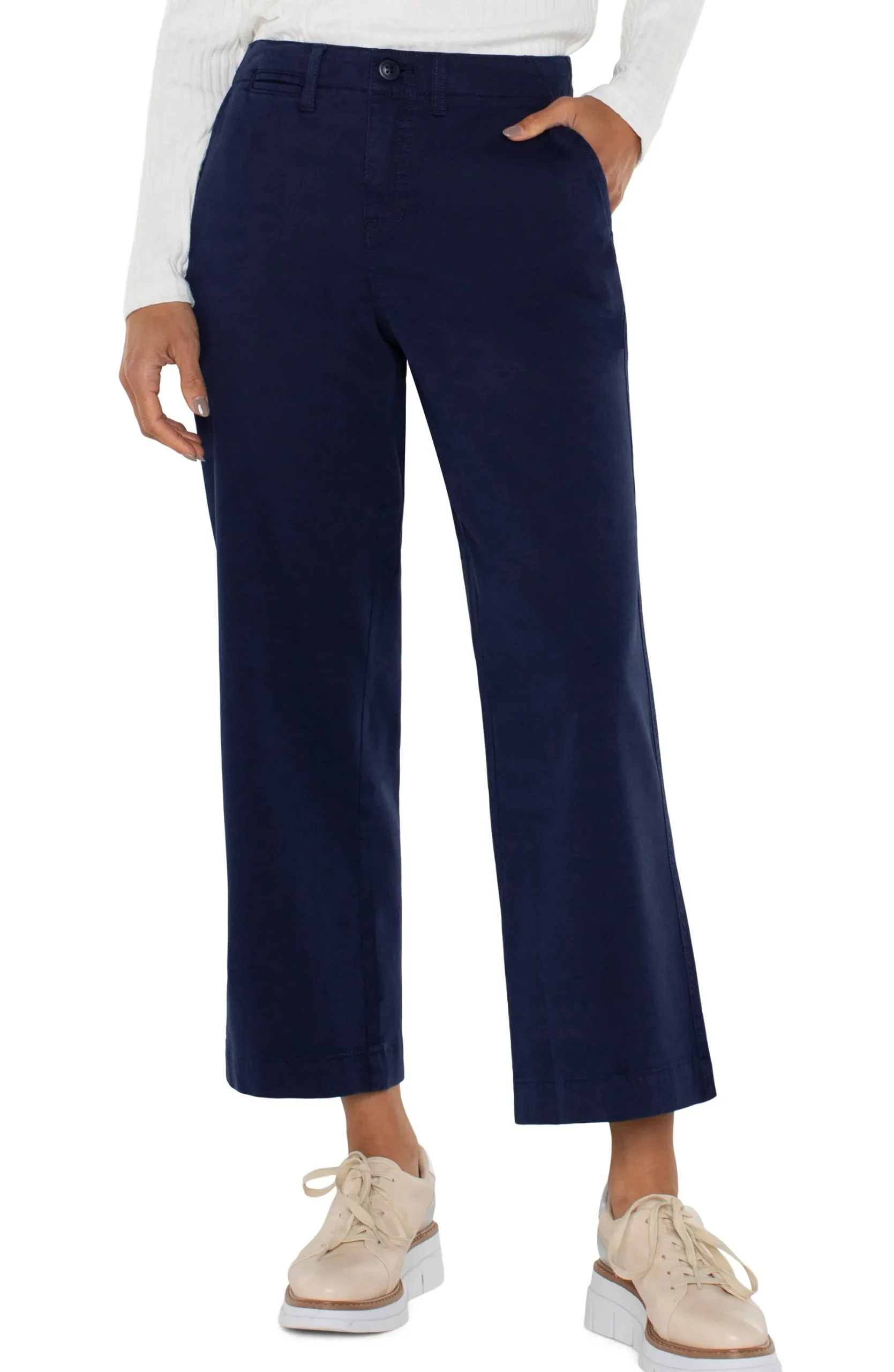 Pants-Liverpool Los Angeles WIDE LEG CROP TROUSER Lapisink