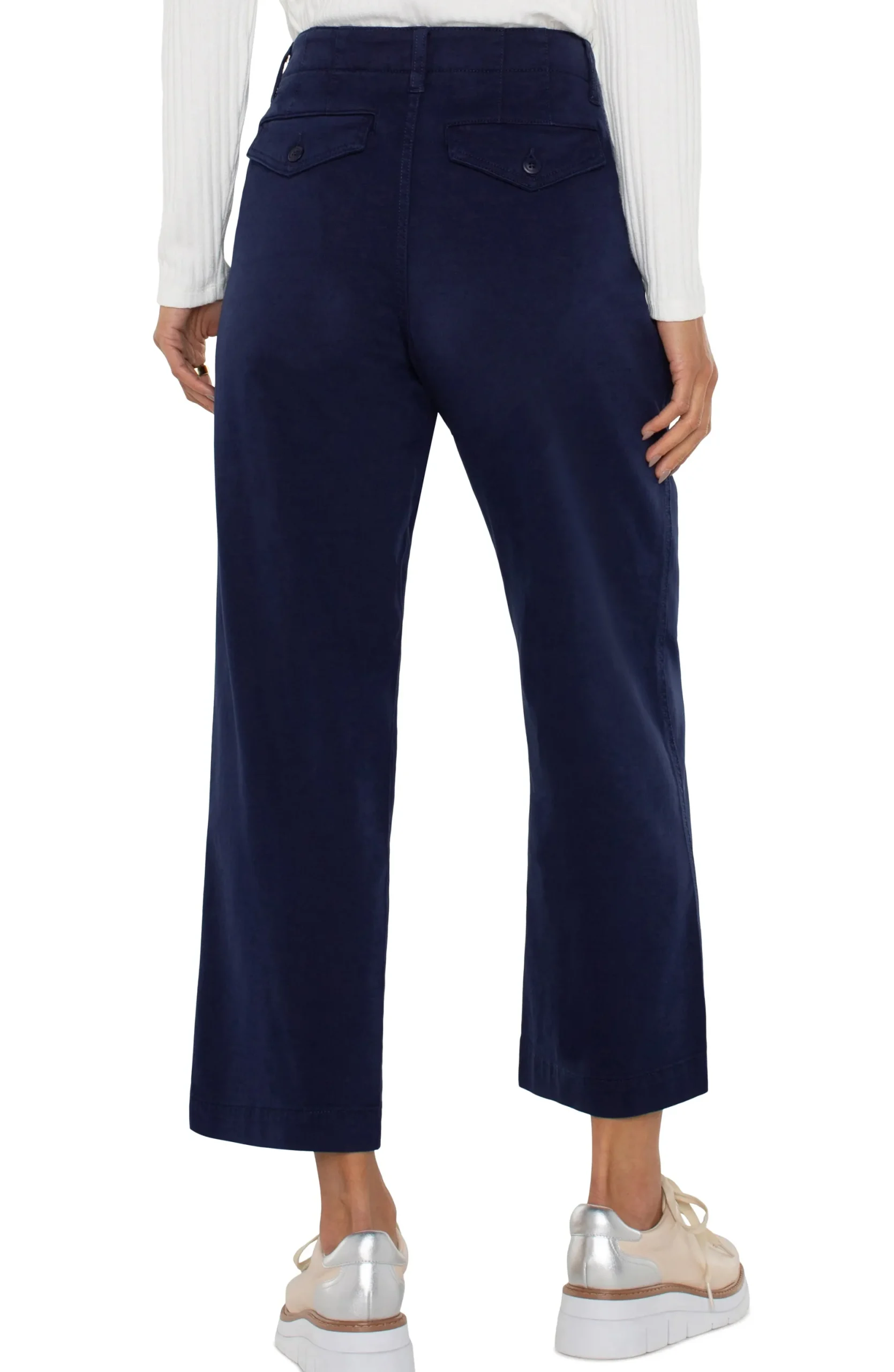 Pants-Liverpool Los Angeles WIDE LEG CROP TROUSER Lapisink