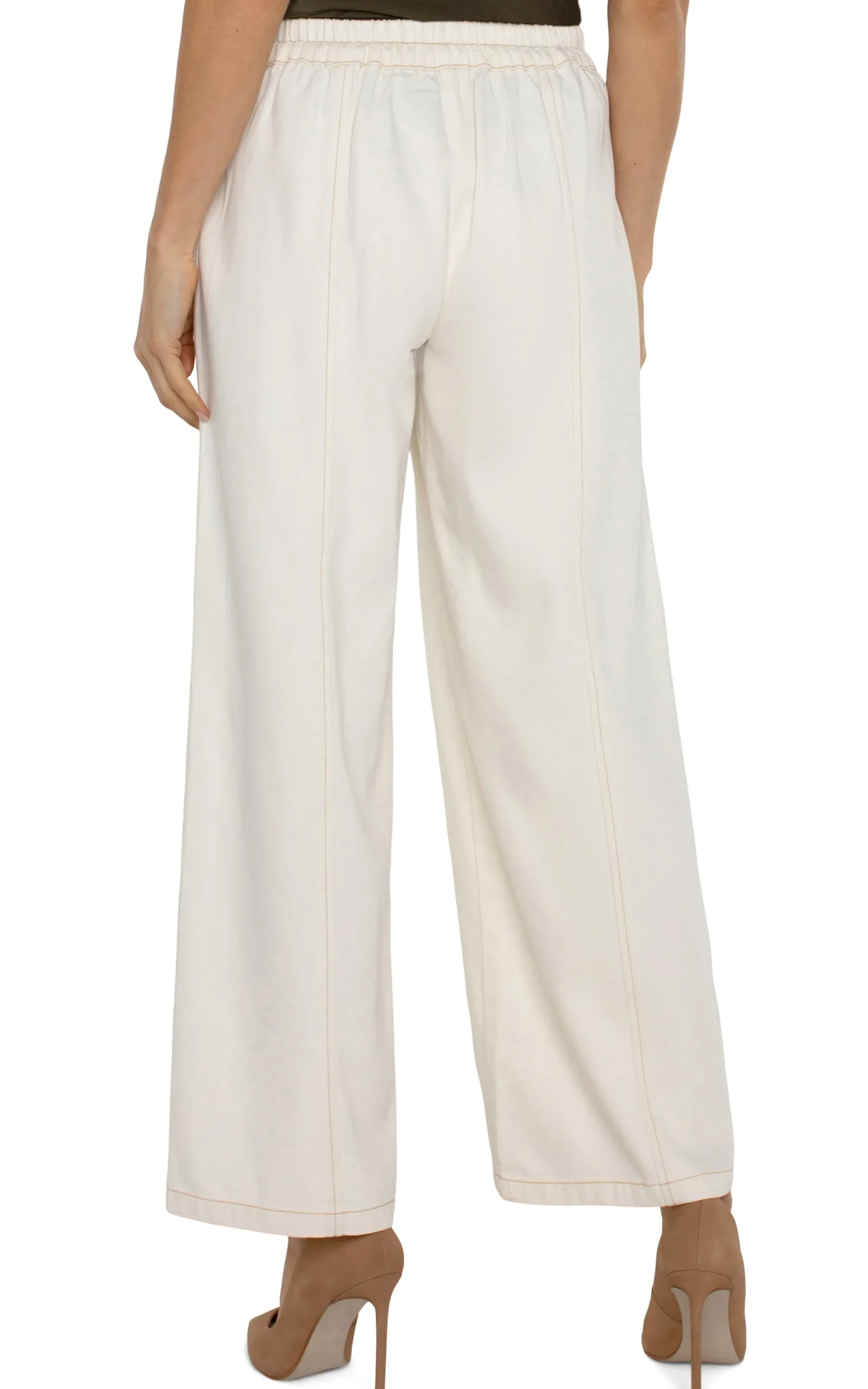 Jeans|Pants-Liverpool Los Angeles WIDE LEG TROUSER WITH ELASTIC WAISTBAND Antiqueecru