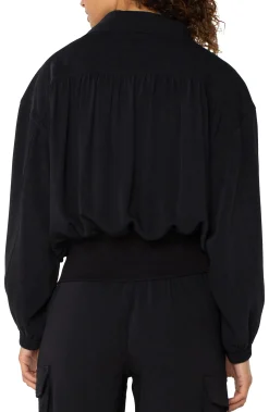 Jackets-Liverpool Los Angeles ZIP UP DOLMAN JACKET Black