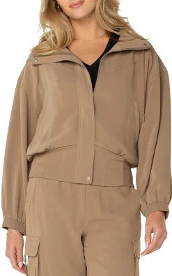Jackets-Liverpool Los Angeles ZIP UP DOLMAN JACKET Palosanto