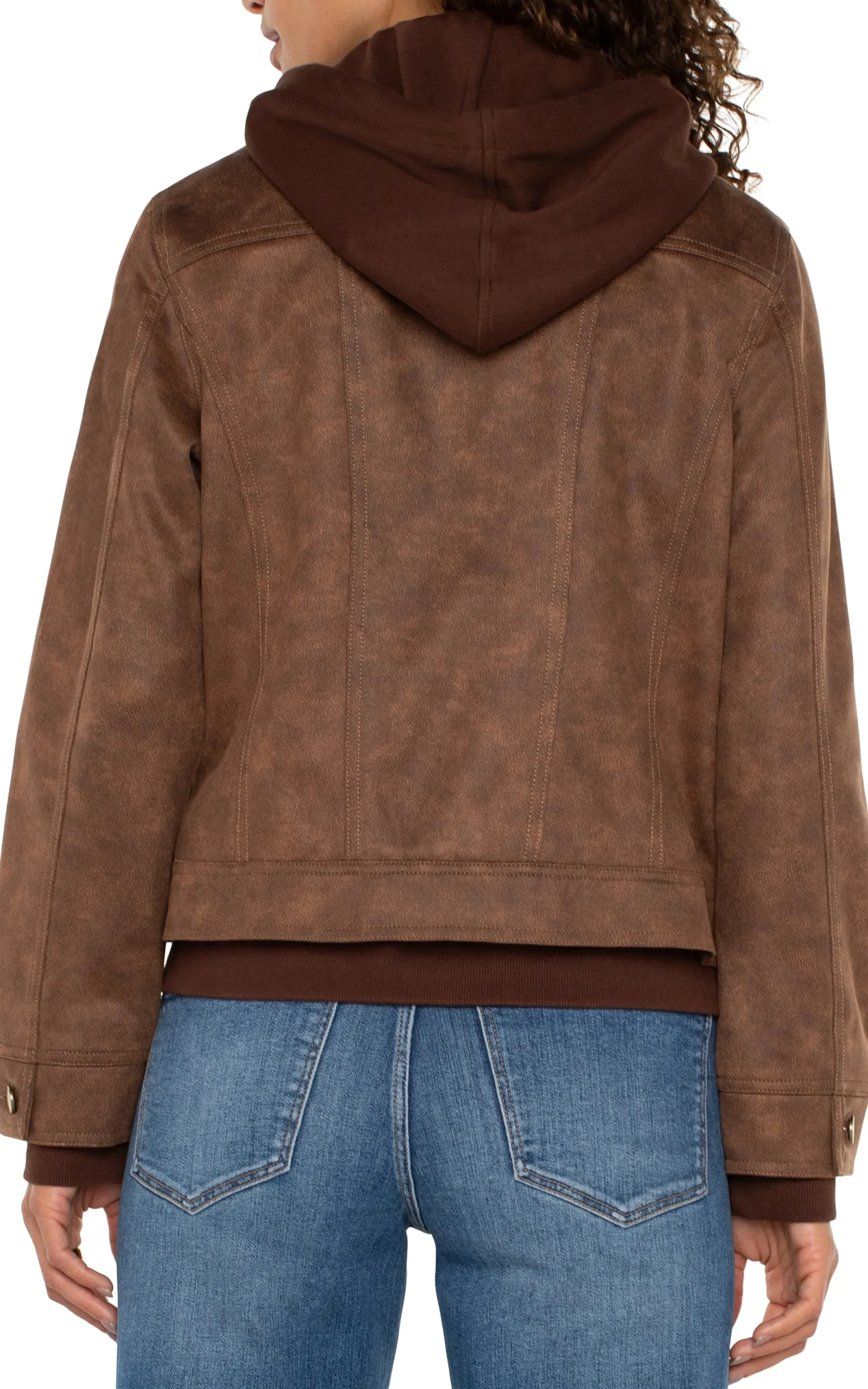 Jackets-Liverpool Los Angeles ZIP UP TRUCKER JACKET WITH REMOVABLE HOOD Vintageumber